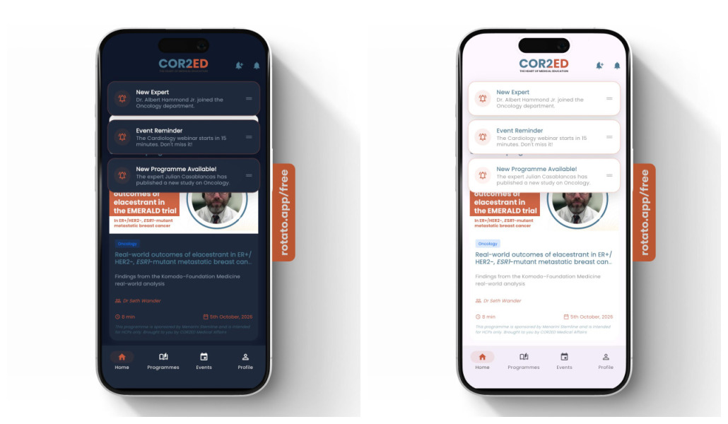 Centro de notificaciones de la aplicación móvil