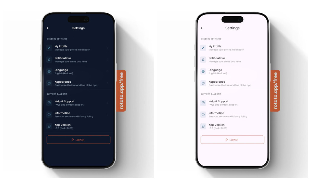 Pantalla de configuración de idioma y preferencias del usuario